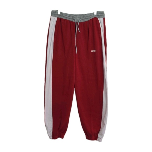 Levi's Other - Levi's Sweatpants Men's L Red w/ White Stripe Elastic Waistband Retro Look